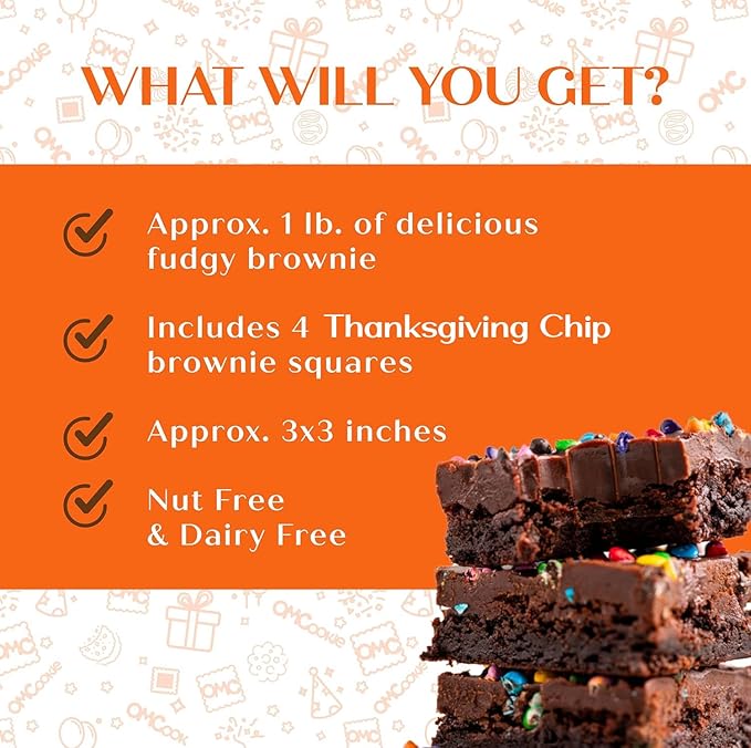 Happy Thanksgiving Cookies Brownies Gift Basket Chocolate Cake Food For Men Women Package | Nut Free Treats
