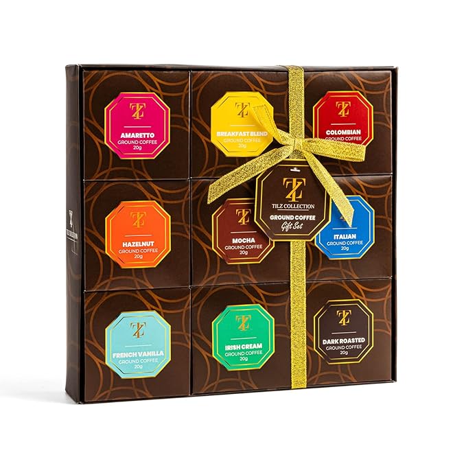 Coffee Gifts - Gourmet Coffee Gift Set |9 Ground Coffee Assortment Gift Set |Coffee Sampler Gift Set, Tasting Kit |Gifts For Coffee Lovers |Ground Coffee Gift Basket |Gifts For Men And Women