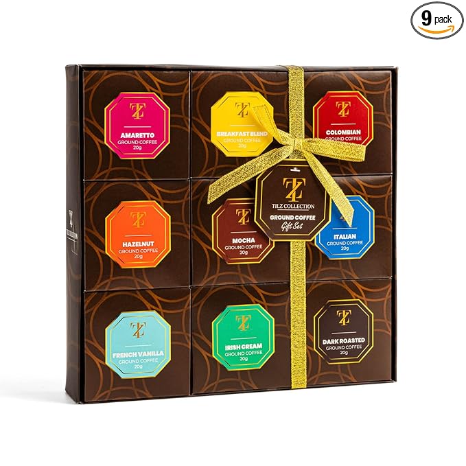 Coffee Gifts - Gourmet Coffee Gift Set |9 Ground Coffee Assortment Gift Set |Coffee Sampler Gift Set, Tasting Kit |Gifts For Coffee Lovers |Ground Coffee Gift Basket |Gifts For Men And Women
