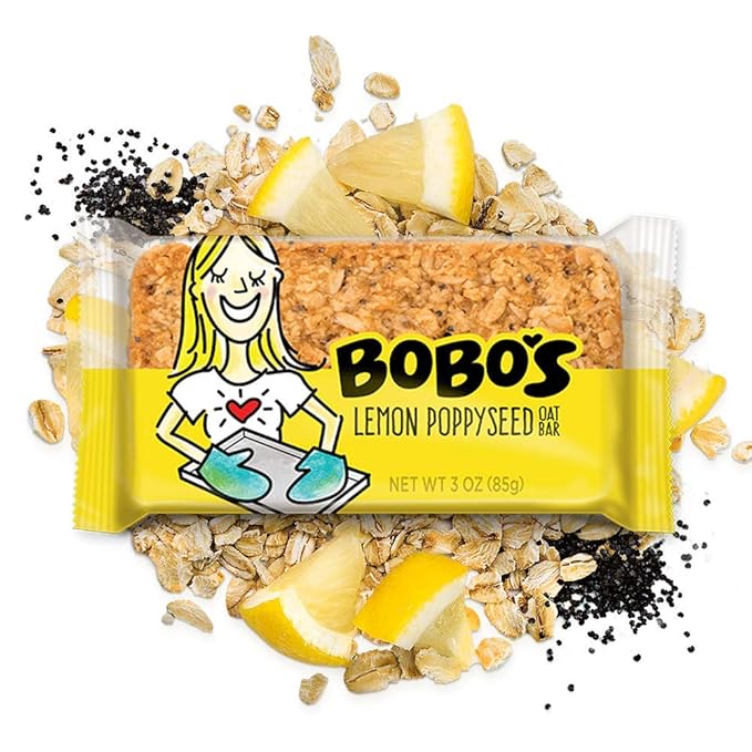 Bobo's Oat Bars, Variety Sampler Flavors, 3 oz Bar, 3 Chocolate Chip, 3 Lemon Poppyseed, 3 Peanut Butter Chocolate Chip, Gluten Free Whole Grain Snack and Breakfast Bar, 9 Pack