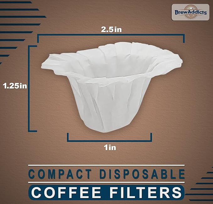 600 Paper Coffee Single-Use Filters, for Keurig Brewers and Compatible with K-Cup Pods 1.0 & 2.0 Models, White Compact Design
