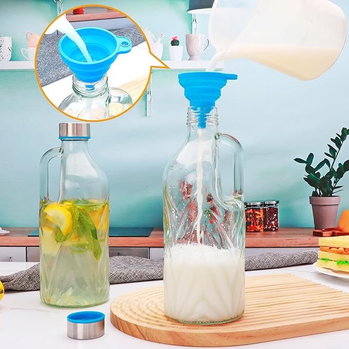 1 Pack 36oz Clear Glass Pitcher with Lid and Handle,Coffee Carafe Beverage Serveware,Water Jug for Making Tea and Juice