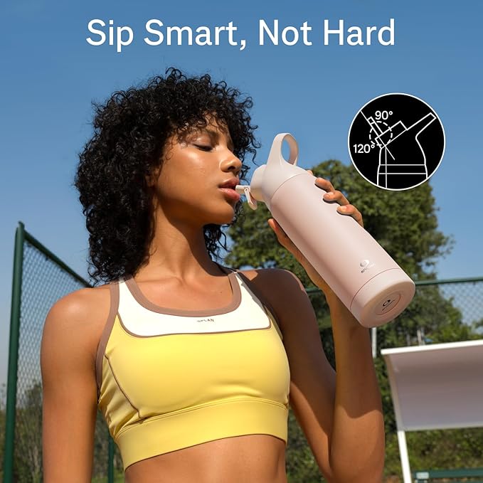 Insulated Water Bottle with Straw - Encool Stainless Steel Water Bottle, Reusable Leakproof and BPA-Free for Sports, Travel, Cold for 24 Hours, 24 oz, Cotton Candy
