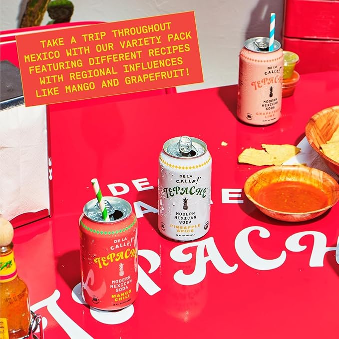 De La Calle Tepache - Naturally Fermented Pineapple Beverage, Antioxidant Rich, Certified Organic, Fermented, Low Sugar (Core Variety Pack) - Sparkling Juice - 12-Pack