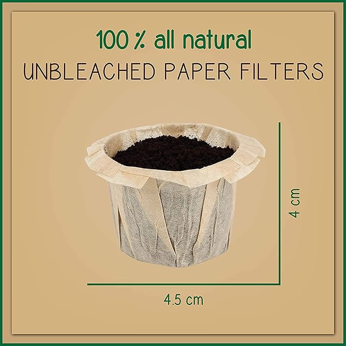 600 Paper Coffee Single-Use Filters, Brown, All-Natural & Unbleached for Keurig Brewers and Compatible with K-Cup Pods 1.0 & 2.0 Models, Disposable filters