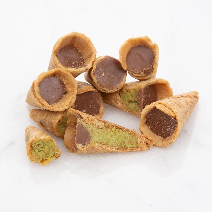 Carians Mini Dubai Cones, Bite-Sized Chocolate Wafer Rolls Crispy, Delicious Waffle Snack- Perfect for Gifts, Parties & Desserts, Great for Gift Giving, Anniversary, Thanksgiving, Christmas