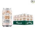 OLIPOP Prebiotic Soda Pop, Classic Root Beer, Pantry Pack Packed with Prebiotics, Fiber, and Botanicals, Gluten Free, Vegan, GMO Free, 12oz (12-Cans)