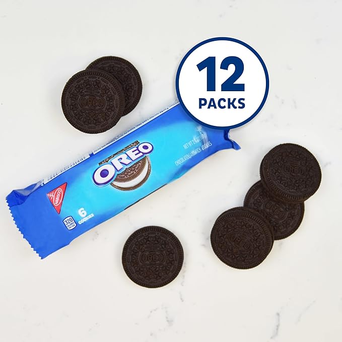OREO Chocolate Sandwich Cookies, School Lunch Box Snacks, 2.4 Ounce (Pack of 12)