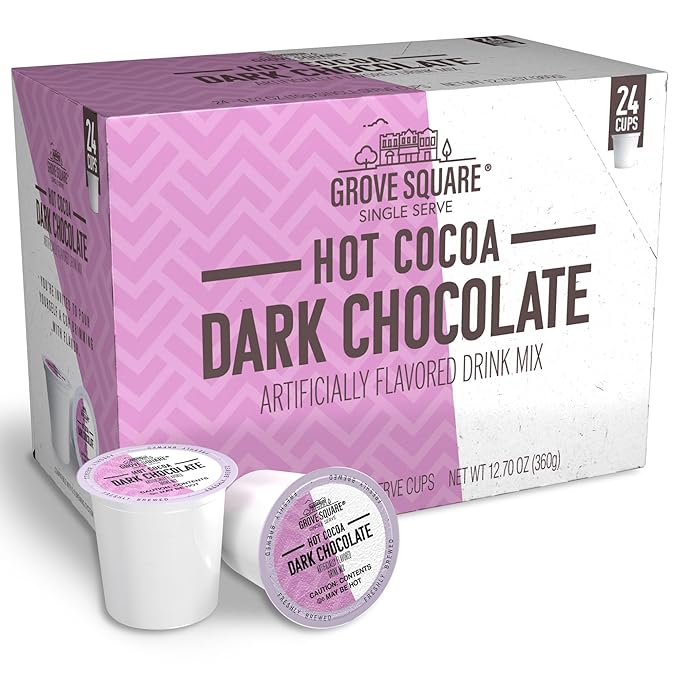 Grove Square Hot Cocoa Dark Chocolate, 24 Single Serve Cups