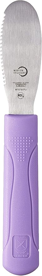 Mercer Culinary Millennia Wavy Edge Spreader, 3.5 Inch Blade, Purple Handle