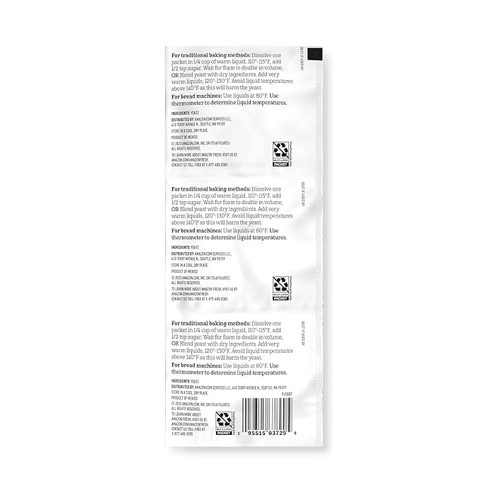 Amazon Fresh, Active Dry Yeast, 0.75 Oz, (Pack of 18)