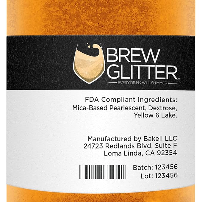 Orange BREW GLITTER Edible Glitter For Drinks, Cocktails, Beer, Garnish Glitter & Beverages | KOSHER & HALAL Certified | 100% Edible & Food Grade | Vegan, Gluten, Nut Free (50g, Orange)