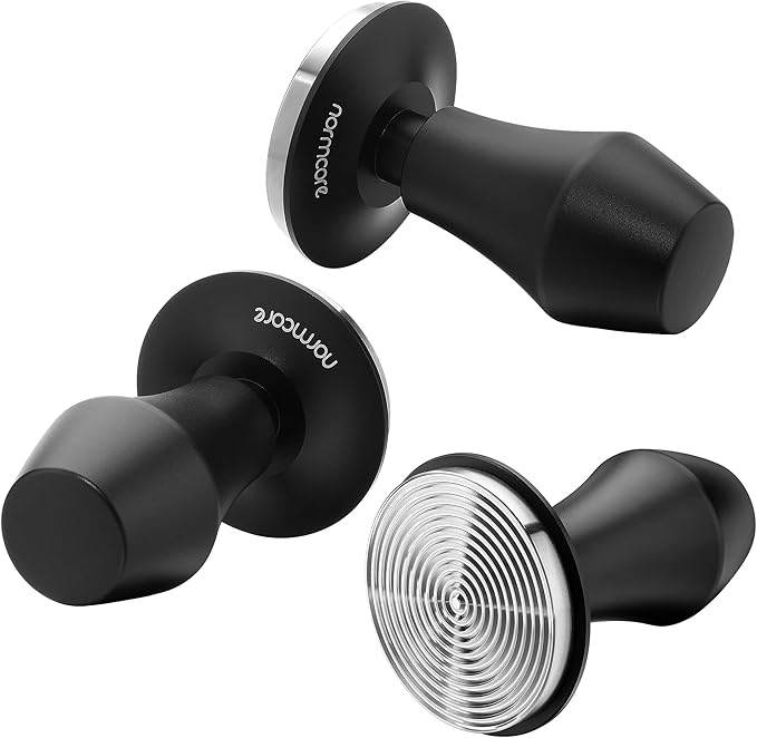 Normcore 58mm Espresso Coffee Tamper V4, Spring Loaded Tamper With Stainless Steel Ripple Base with 15lb 25lb 30lbs Replacement Springs, Anodized Aluminum Handle and Stand