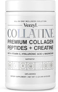 Collatine - Premium Collagen Peptides + Creatine with Vitamin C, Hyaluronic Acid and Magnesium for Skin, Hair, Nails, Bone & Joint, Muscle, Immune and Cognitive Aid (1.1 LB (500 G/17.6 OZ)