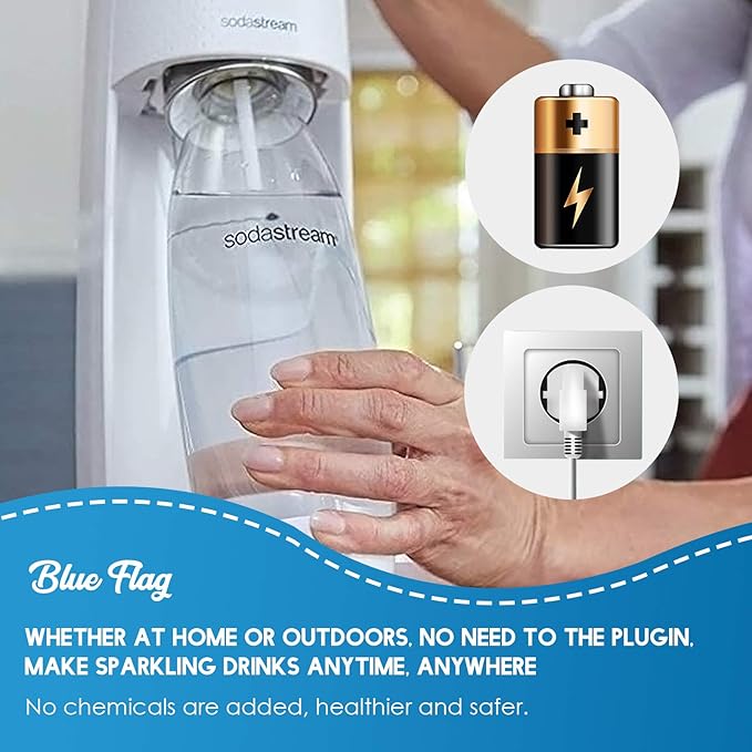 Blue Flag 60L Co2 Carbonator Compatible with Sodastream Appliances (Excluding Art, Terra Seltzer Maker), 14.5oz, Set of 2