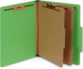 10 Green Classification Folders, 2 Divider, 2 Inch Tyvek expansions, Durable 2 Prongs Designed to Organize Standard Medical Files, Law Client Files, Office Reports, Letter Size, Green, 10 Pack