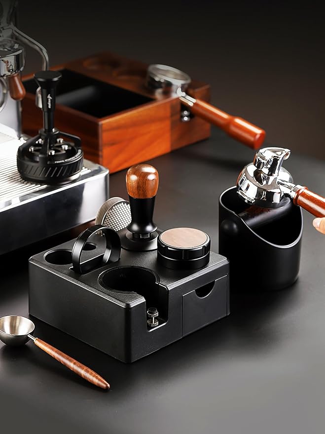 Coffee Tamper Mat Silicone Corner Tamping Mat (Coffee Tamping Station Black)
