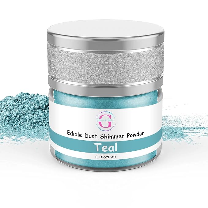 Glitter & Glitz Edible Glitter for Drinks - Premium Drink Glitter Edible Dust for Cocktails, Baking, Brew, Champagne - Luster Dust and Cocktail Glitter - Edible Glitter for Drinks Decoration (Teal, 5Grams)