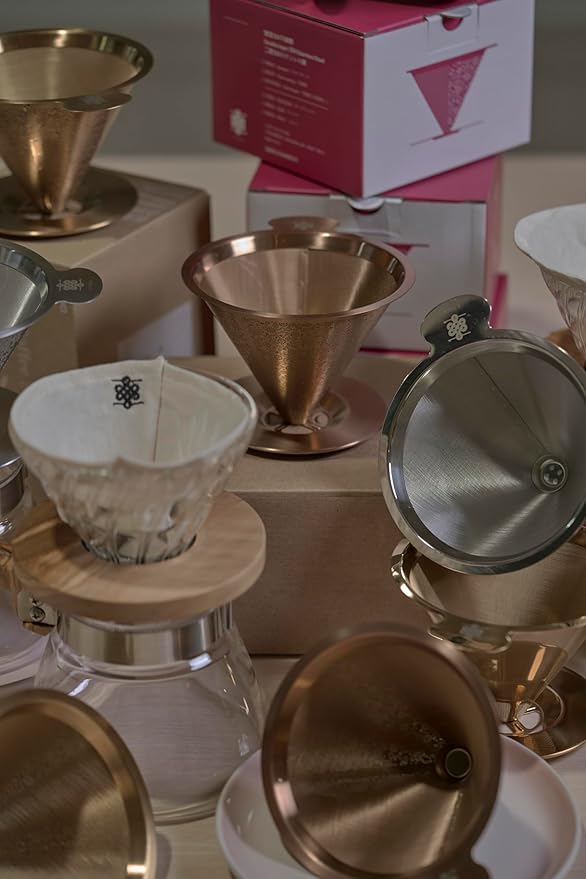 (3-PACK) ATHIA coffee filter for Hario V60 size01, 100% Cotton Reusable Cone Shape Cloth Filter, 3-pack for 1-2 Cup Small Pour-over Drippers, Eco-friendly Alternative to Paper Filters