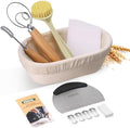 Sourdough Starter Kit, 10" Oval Banneton Sourdough Bread Baking Supplies with Bread Scoring Lame, Scrapers, Dough Whisk, Sour dough Bread Proofing Basket Tools for Fermentation