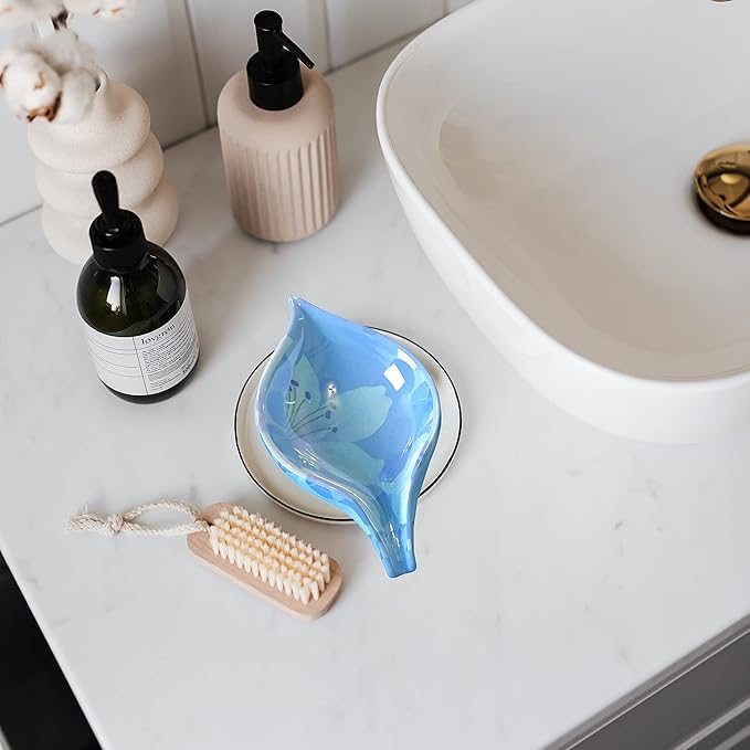 Self-Draining Leaf Shape Soap Tray - Silicone Resin Mold for Epoxy Casting, DIY Soap Holder