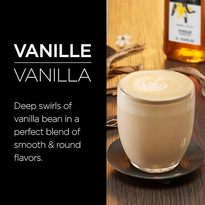 1883 Vanilla Syrup for Coffee and Drinks – Made in France – 1 Liter Glass Bottle