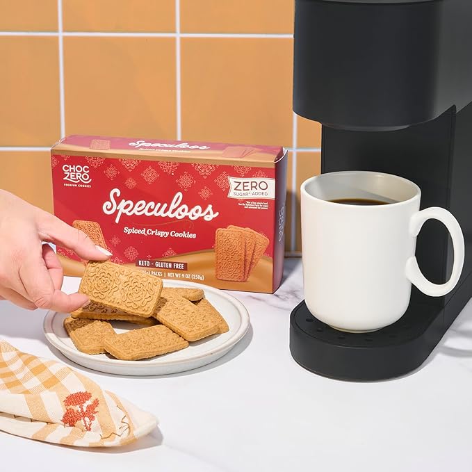 ChocZero Speculoos Cookies, Gluten Free, No Added Sugar, Spiced Windmill Keto Cookie, 30 Cookies Per Box, 9 Ounce (Pack of 2)