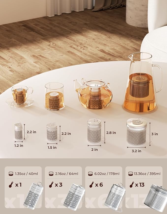 Reinmoson Extra Large Tea Infuser for Loose Tea & Spice Infuser for Cooking, Extra Fine Mesh Tea Strainers, 304 Stainless Steel Steeper for Black Tea, Rooibos, etc