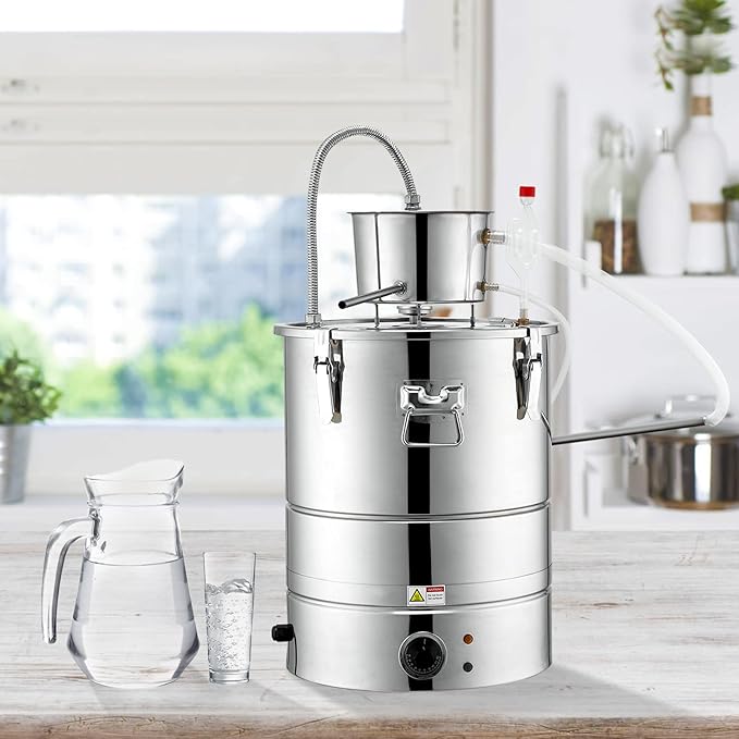 VEVOR Electric Alcohol Still 13Gal/50L,230V/60Hz, Alcohol Distiller, Distillery Kit for Alcohol include Pump & One-way Exhaust Valve & Thermometer