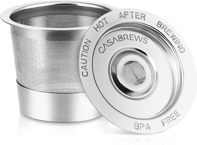 CASABREWS CASKF01 Reusable K Cups Coffee Pods for Keurig, Universal Stainless Steel Refillable Reusable K Cup Coffee Filters Compatible with Keurig 1.0 Coffee Machines, Eco-Friendly, BPA-Free