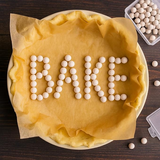 Mrs. Anderson's Baking Ceramic Pie Crust Weights, Natural Ceramic Stoneware, Set of 2