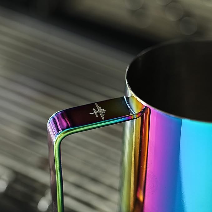 MHW-3BOMBER Milk Frothing Pitcher 16.9oz/500ml Latte Art Pitcher Stainless Steel Espresso Steaming Pitcher Colorful Barista Milk Jug P5911C-OS