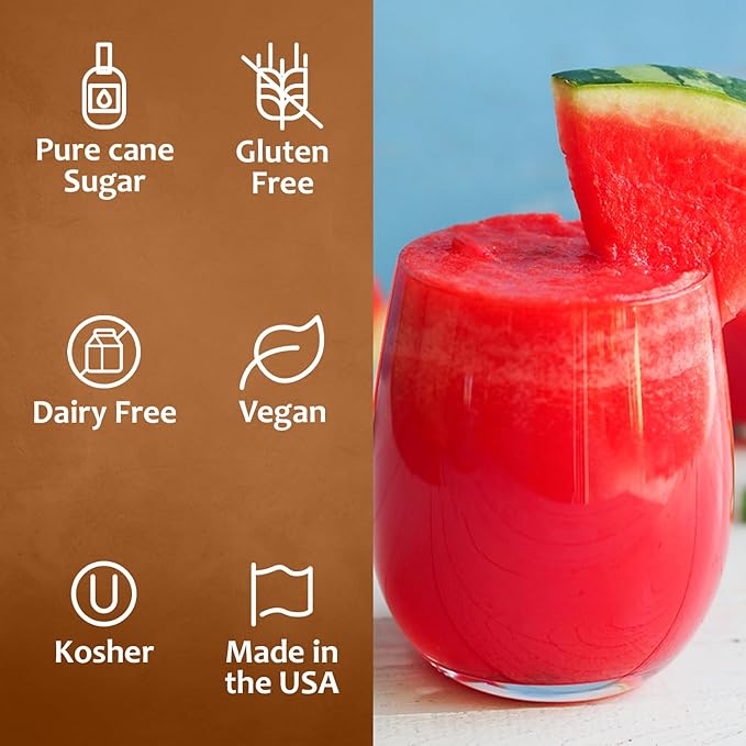 Syruvia Watermelon Syrup (25.4 fl oz) - Refreshing Watermelon Flavor in Every Drop – Kosher, Gluten-Free, Perfect for Elevating Your Culinary and Beverage Adventures