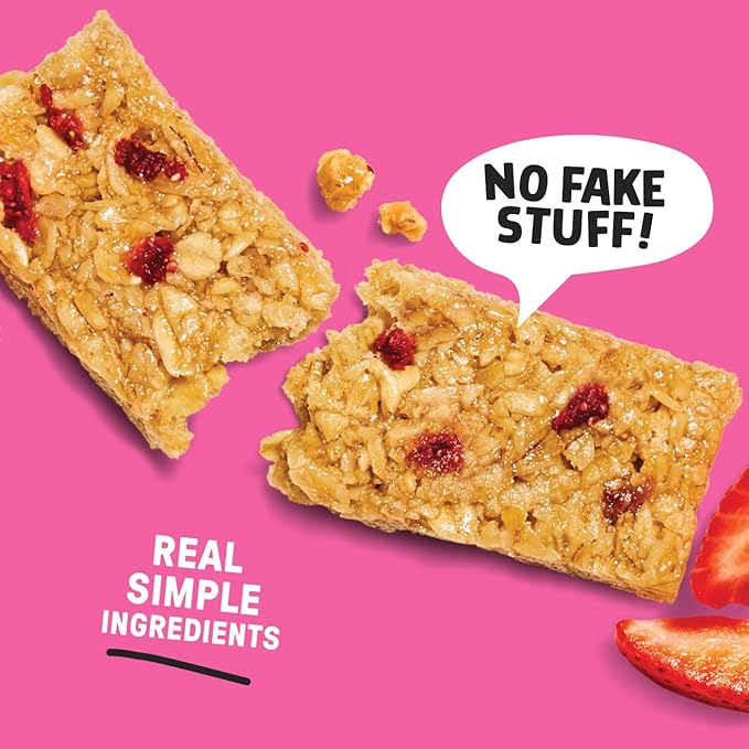 JUNKLESS Chewy Granola Bars Twin Pack – Chocolate Chip & Strawberry (12 Bars)–Less Sugar, Non-GMO, Gluten-Free, Wholesome Snack Bars for Kids & Adults, 2 Boxes