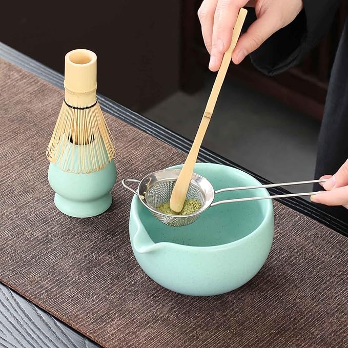 Japanese ceramic matcha bowl. 20 ounce ceramic bowl. Matcha tea bowl. A gift for matcha enthusiasts (blue)