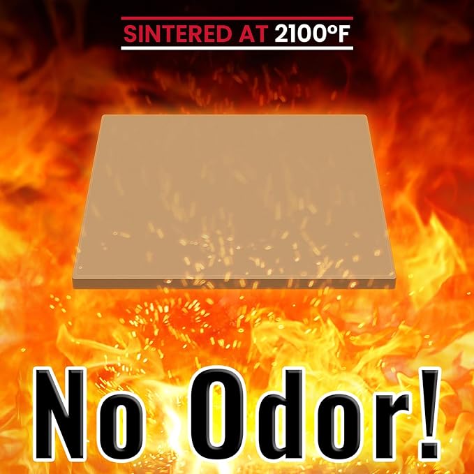 Unicook 2 PCS Pizza Stones Set, 12 Inch Square Pizza Stone for Oven and Grill, Cordierite Baking Pan for Crispy Crusts, Thermal Shock Resistant, Including Dough Scraper