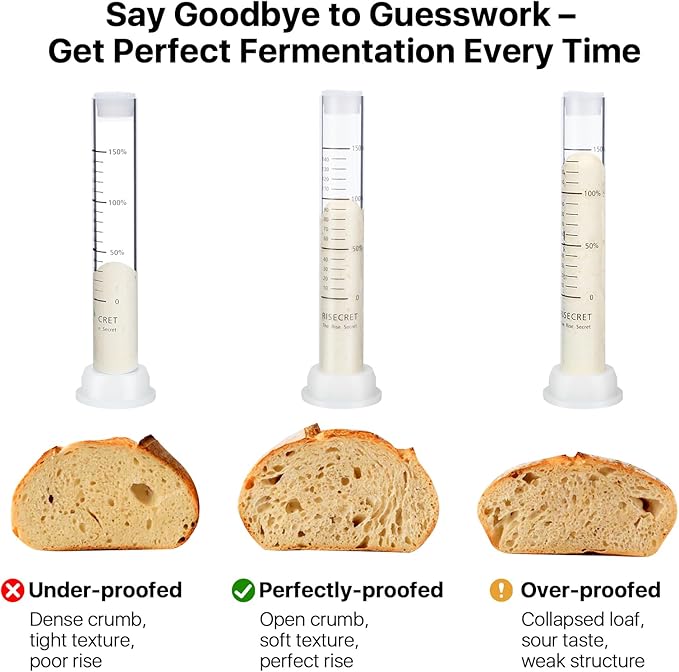 Stackable Cotton Banneton Proofing Basket Set, With Pro Sourdough Aliquot Jar for Rise Tracking – 9 inch Round Bread Basket x 2, Sourdough Bread Baking Supplies, Pro-Level Bread Proofing Kit