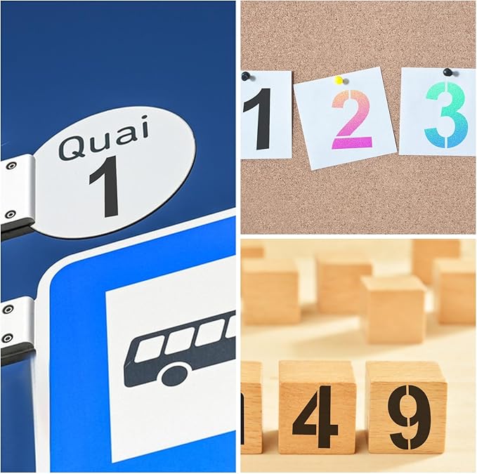 5 Inch Number Stencils 0-9 Address Number Stencil Reusable Number Stencils Set Digital Stencils Templates for Cake Stencil Address Number Painting Stencils Templates