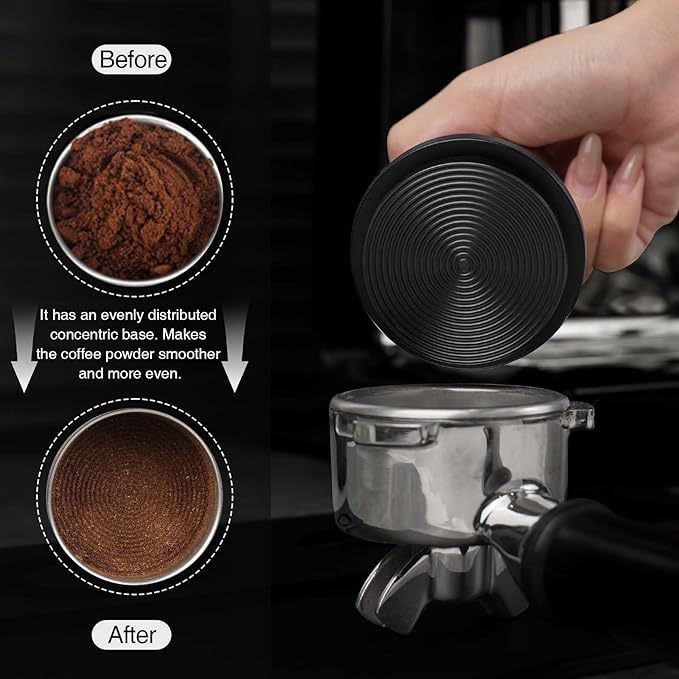 PUSEE 53.3mm Espresso Coffee Tamper - Premium Barista Coffee Tamper, 30lb Calibrated Double Spring Titanium Coating Base Ground Espresso Tamper, Fits for All 53mm Portafilters, Espresso Accessories