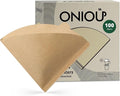 V60 Coffee Filters 02, ONIOU Unbleached Size 02 Cone Coffee Filters, 100 Count Natural Brown Pour Over Paper Filters for Hario V60 & Others 1–4 Cup Coffee Dripper