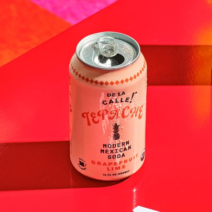 De La Calle Tepache - Grapefruit Lime - Modern Mexican Soda - Craft Fermented Pineapple Sparkling Beverage - Certified Organic, Antioxidant Rich, Non-Alcoholic, Healthy Soda, Low Sugar, Low Calorie, Non-GMO