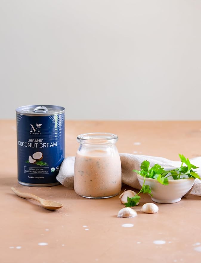 Mementa Inc Organic Coconut Cream 400 ml Can (Pack of 3) - Vegan, Dairy Alternative, Plant-Based | Coconut Milk, Condensed Milk Substitute | Certified Organic, Premium Quality