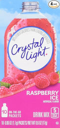 Crystal Light On The Go Raspberry Ice, 10-Packet Boxes (Pack of 4)