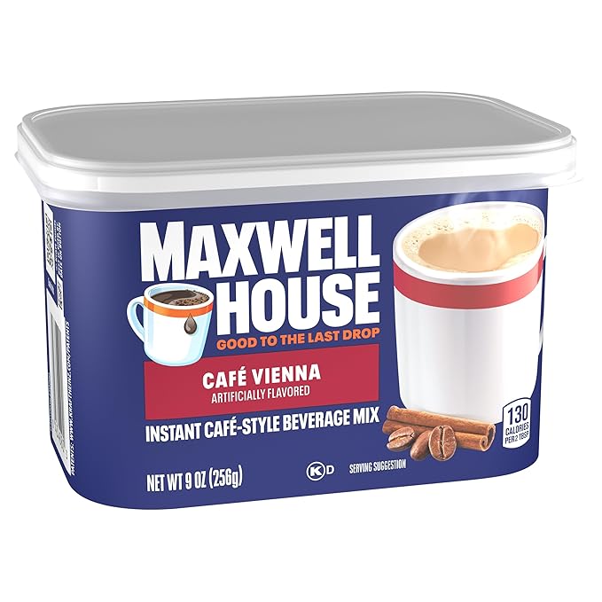Maxwell House International Vienna Café-Style Instant Coffee Beverage Mix, 9 oz. Canister