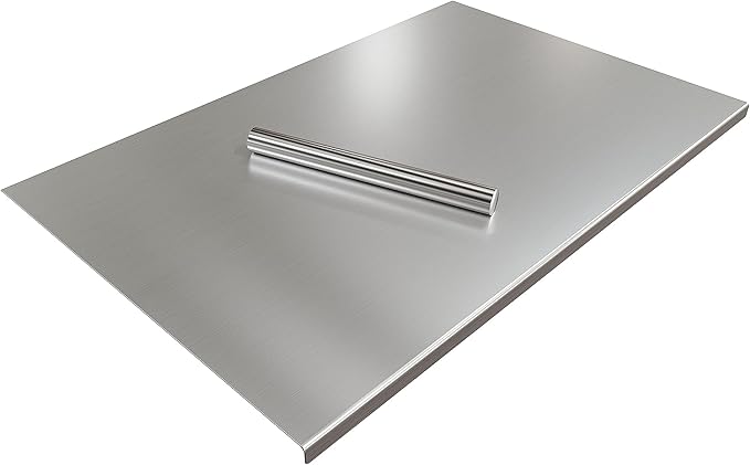 Large Cutting Board 35.4" L X 22.8" W Stainless Steel Cutting Board with Lip Metal Baking Board Non Stick Thick Board with Rolling Pin for Meat Fruits Vegetables Bread and Baking