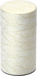 Japanese Pokkan Coffee Spice Tea Tin Canister Washi Paper Storage with Lid 7.05 oz Capacity (Kenran Nami)