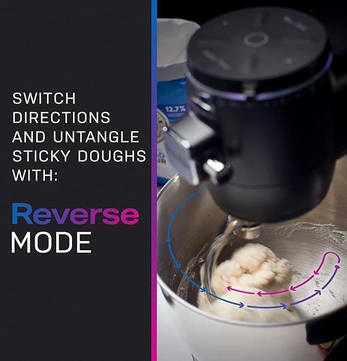 GE Profile Smart Stand Mixer w/Built-In Smart Scale & Auto Sense Technology, 7qt Stainless Steel Bowl, 11 Speed l Dough Hook, Beater, 11-wire whip l works w/Amazon Alexa & Google Home l Mineral Silver