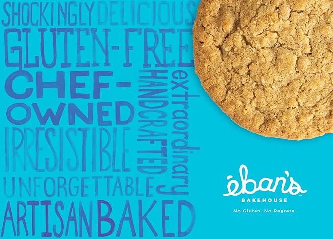 Eban’s Fresh Baked Gluten-Free Cookies - 24 Large Cookies (2 Boxes of 12) - Soft and Chewy, Individually Wrapped, Gourmet, Preservative Free, Non-GMO (Crispy Pecan Shortbread)