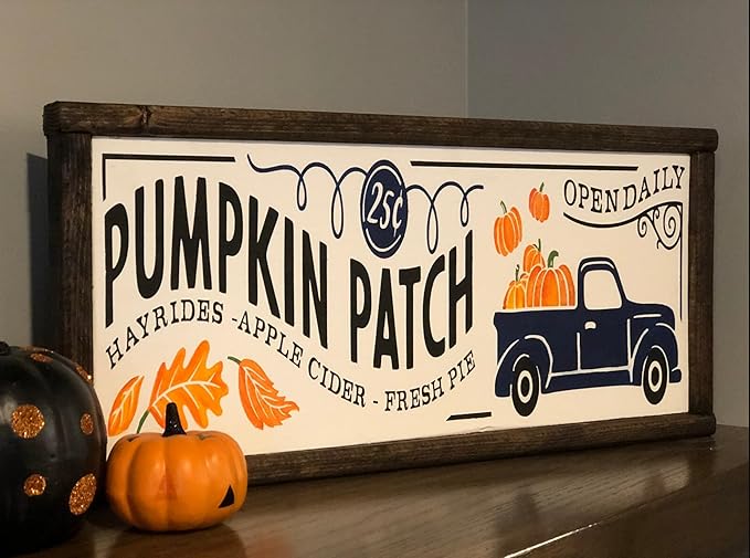 Fall Stencils for Painting on Wood Pumpkin Thanksgiving Stencil Reusable Hello Fall Stencils for Door Mats Porch Hanger Wood Sign Decor