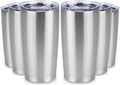20 oz Tumbler Stainless Steel Tumblers Bulk with Lid Double Wall Insulated Coffee Tumbler Cups for Hot & Cold Drinks Powder Coated Travel Coffee Tumbler Mug Metal (Stainless Steel, 6 pack)